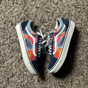Vans Men’s Old Skool Black Multicolor Tie-Dye Side Panels Size Men’s 8 Wms 9.5